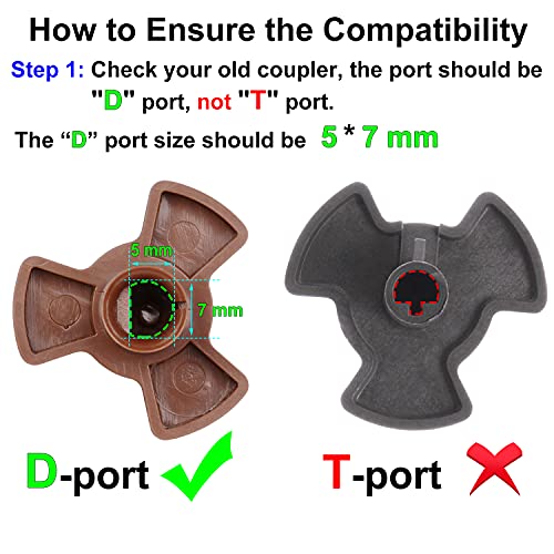 Jolaxy Microwave Turntable Coupler for 12mm 14mm Rollers, Microwave Oven Roller Guide Support with"D" Port, Fit Roller Height 12mm 14mm - Grill Parts America