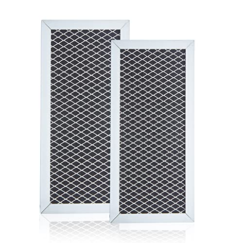 Giliglue Microwave Charcoal Filter Replacement Compatible with GE JX81H, WB02X10956, WB02X11544, WB2X10956, Microwave Filter Replacement Parts- 4 x 8-5/8 x 3/8 Inch, 2 Pack - Grill Parts America