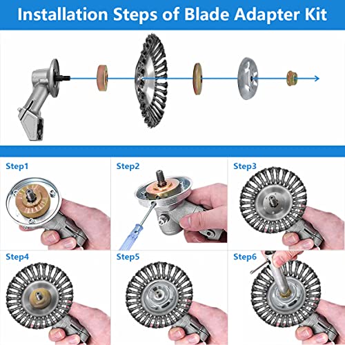 6 Inch Wire Wheel Brush Trimmer Replacement Garden Grass Weed Lawn Mower Weeding Tray with 1 Inch (25mm) Hole for Rust Removal Paving Stone Pavement Joints or Driveway - Grill Parts America