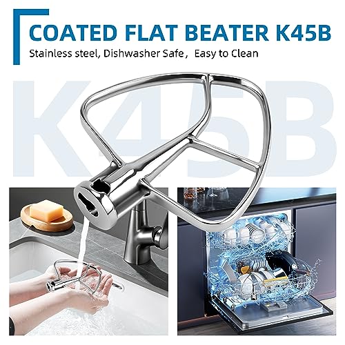 Flat Beater K45B Kitchen Mixer Aid Paddle Stainless Steel for 4.5 Quart Stainless Steel Bowl,Tilt-Head Stand Mixer Beater 1-year warranty - Grill Parts America