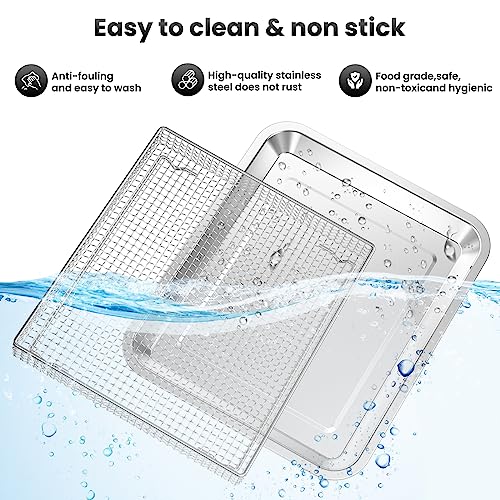 stainless Steel Baking Tray Pan and Air Fryer Basket Compatible with Cuisinart Airfryer TOA-060 and TOA-065 and TOA-070 (with Cuisinart TOA-060 and TOA-065) - Grill Parts America