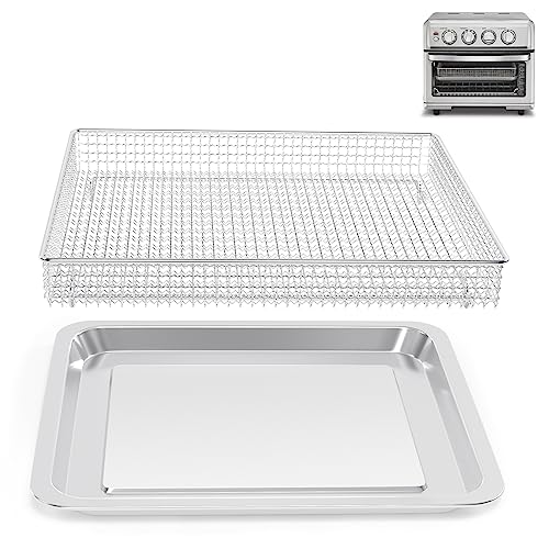 Stainless Steel Baking Tray Pan and Air Fryer Basket Compatible with Cuisinart Airfryer TOA-060 and TOA-065 (with Cuisinart Airfryer models TOA-060 and TOA-065) - Grill Parts America