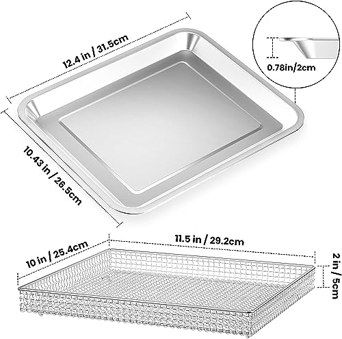 stainless Steel Baking Tray Pan and Air Fryer Basket Compatible with Cuisinart Airfryer TOA-060 and TOA-065 and TOA-070 (with Cuisinart TOA-060 and TOA-065) - Grill Parts America