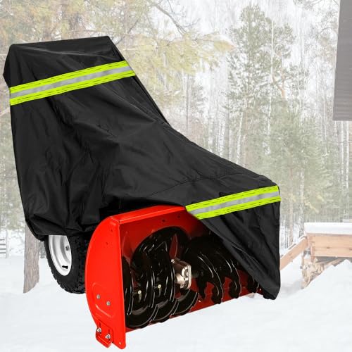 Chikia Large 600D Heavy Duty Snow Blower Waterprrof Cover Snowblower Compatible with Cub Cadet,Troy-Bilt,Ariens,Husqvarna Snow Blower Windproof Outdoor Cover with Storage (67" L x 51" W x 31" H) - Grill Parts America