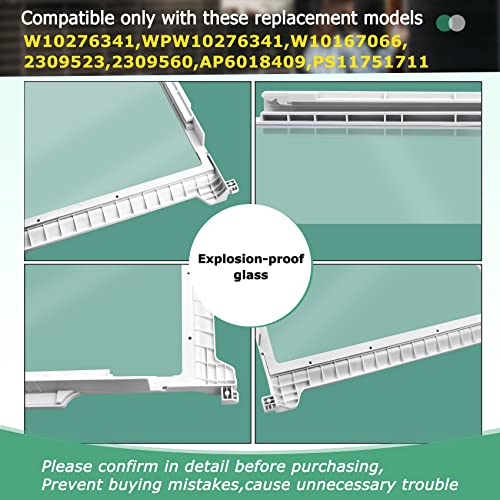 MONST W10276341, WPW10276341, W10167066, 2309523, 2309560 Glass Shelf Compatible with Kenmore, Whirlpool, etc Refrigerator (Some Models), Part Number : AP6018409, PS11751711 - Grill Parts America