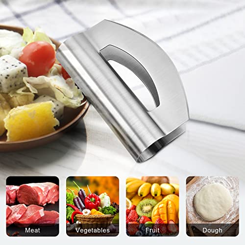 Salad Chopper,Mezzaluna Mincing Knives Vegetable Knife Vegetable Chopper,Stainless Steel Double Blade Salad Cutter Fruit and Vegetables Cutter Cheese Herb Chopper Kitchen Tools - Kitchen Parts America