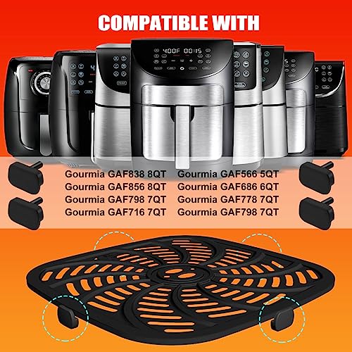 Air Fryer Rubber Feet for Gourmia GAF686 GAF798 GAF838 Air Fryer Oven etc, 4 PCS Heat Resistant Food Grade Anti-scratch Silicone Air Fryer Replacement Parts Tabs Tips Accessories Covers - Grill Parts America