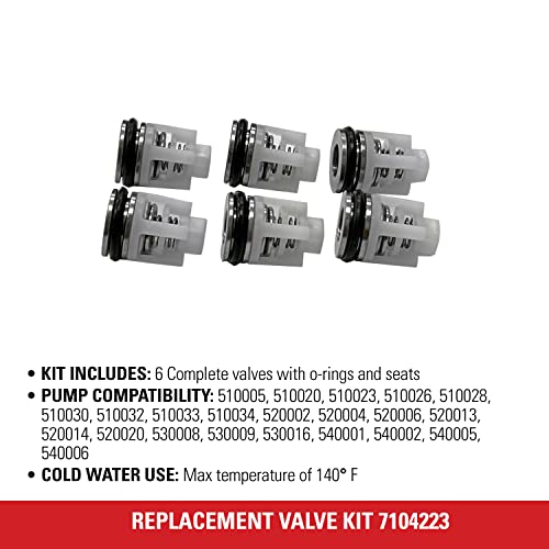 Simpson Cleaning 7104223 Replacement Valve Kit for Pressure Washer Pumps, White - Grill Parts America