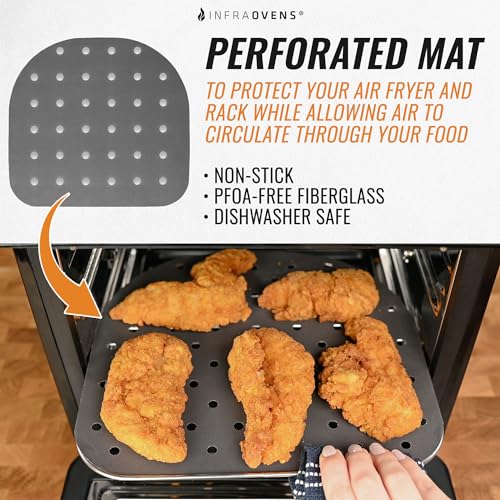 Air Fryer Dehydrator Rack Replacement for Chefman 6.3 Quart, Power XL Airfryer Pro 6qt, Power XL Vortex Pro 10 qt, Caynel 6qt Airfryer Oven Removable Trays and Reusable Liners by INFRAOVENS - Grill Parts America