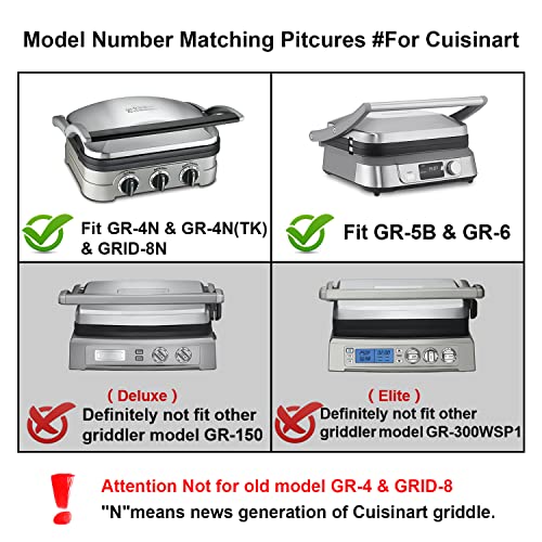 Waffle Plates Only for Cuisinart Griddler GR-4N, GR-5B, GR-6 and GRID-8N Series, Nonstick Coating Baking Waffle Plates by Gvode - Grill Parts America