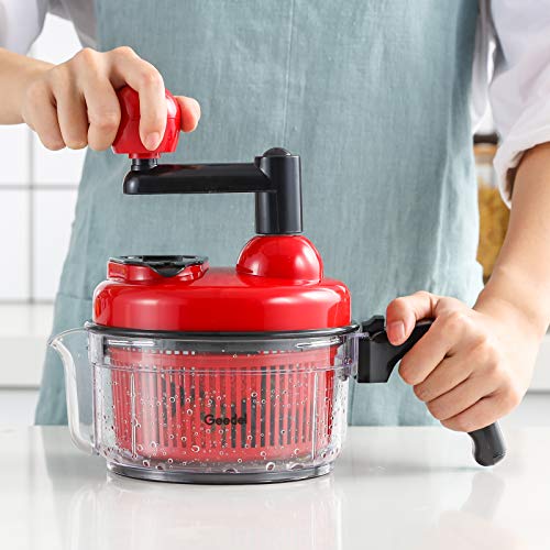 Geedel Hand Food Chopper, Vegetable Quick Chopper Manual Food Processor, Easy To Clean Food Dicer Mincer Mixer Blender, Rotary Onion Chopper for Garlic, Salad, Salsa, Nuts, Meat, Fruit, Ice, etc - Kitchen Parts America