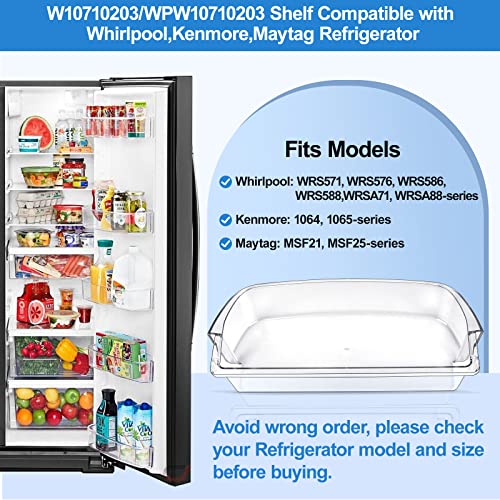 UPGRADED WPW10710203 Refrigerator Door Bin Shelf Replacement, Compatible with Whirlpool Kenmore Refrigerator Door Shelf Parts W10710203, W10451871, W10463668, AP6023888, PS11757236 with Soda Organizer - Grill Parts America