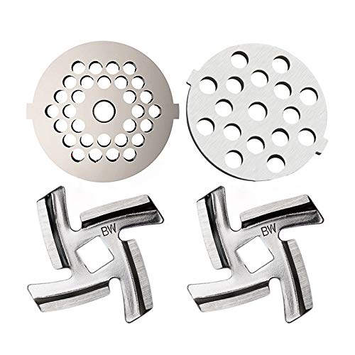 Trjgtas Meat Grinder Replacement Parts Included 2PC Cutter Cutting Blade 2PC Meat Chopper Plates Mincer Part for MG30/60 Grinder - Kitchen Parts America