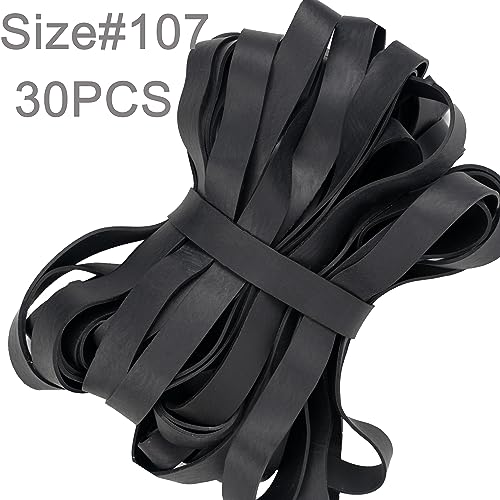 AMUU Rubber Bands Thick Size #107 wide Rubber Bands 30 pack black Big Elastics Bands large Long Rubber Bands for Office Supply File Folders box Books gifts Notebook,rubber band Measurements: 7" x 1.5" - Grill Parts America