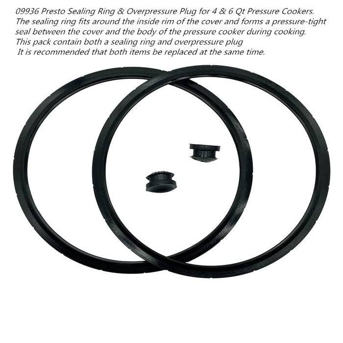 Sigely 09936 Pressure Cooker Sealing Ring/Gasket Overpressure