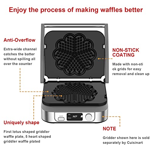 Waffle Plates for Cuisinart Griddler GR-4NP1 5-in-1,Griddler For Cuisinart Waffle Plates, Fit For Cuisinart Griddler Waffle Plates, Nonstick coating baking waffle plates,2 pcs - Grill Parts America