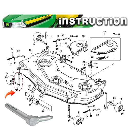 AM136327 Right Front/Left Rear Lawn Mower Deck Gauge Wheel Arms for John Deere X300 X320 X500 X324 X340 X360 X500 X520 X530 X534 X540 - Grill Parts America