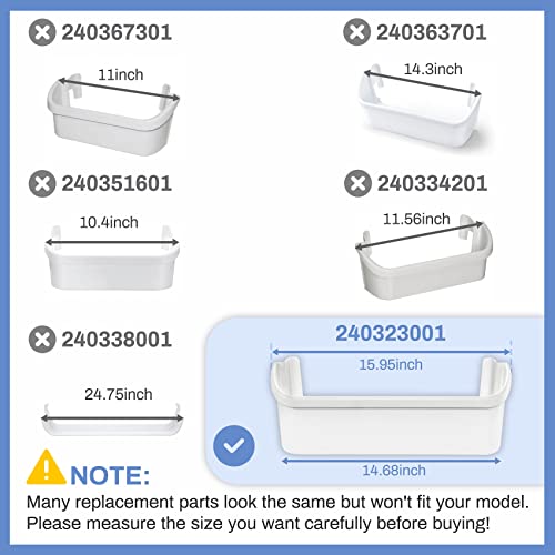 UPGRADE 2 Pack 240323001 Refrigerator Door Bin Shelf Compatible with Frigidaire & Kenmore Parts, Replace AP2115741, AH429724, EA429724, PS429724, 240323007, Only Fit Bottom Shelves - Grill Parts America