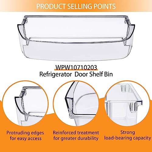 WPW10710203 W10451871 Refrigerator Door Shelf Bin Refrigerator Replacement Parts Shelves for whirlpool kenmore Replaces AP6023888 W10463668 W10710203 WPW10710203VP 2 Packs - Grill Parts America