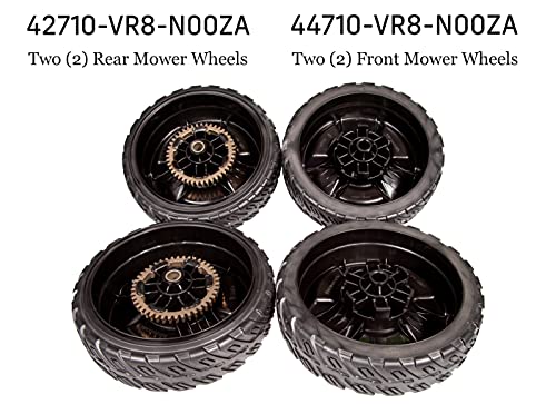 WILDFLOWER Tools Lawn Mower Wheel Kit for HRN216, 2 Rear 42710-VR8-N00ZA & 2 Front 44710-VR8-N00ZA - Grill Parts America