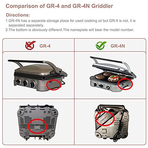 Waffle Plates for Cuisinart Griddler GR-4NP1 5-in-1,Griddler For Cuisinart Waffle Plates, Fit For Cuisinart Griddler Waffle Plates, Nonstick coating baking waffle plates,2 pcs - Grill Parts America