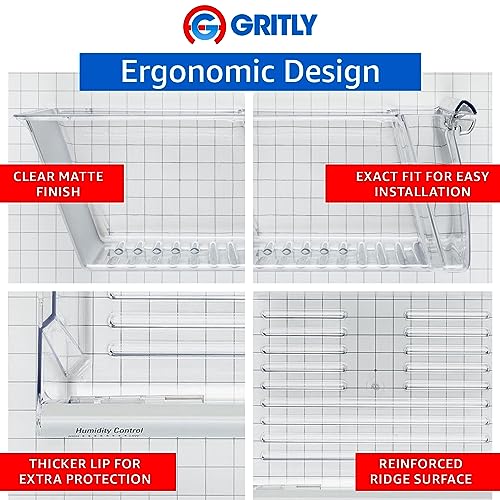 Gritly - Part Number WP2188656 (Upper) Crisper Bin Drawer Replacement Part 2188656 - Fits: Whirlpool, Kenmore Refrigerators & More - (Check Fitment Guide In Description) - Grill Parts America