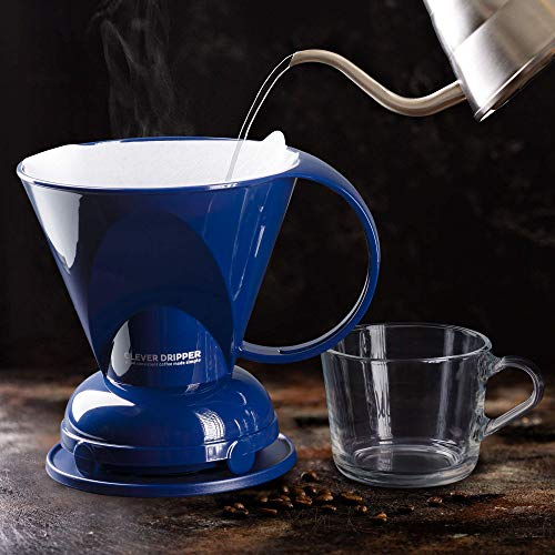 Clever Coffee Dripper and Filters, Large 18 oz (Royal Blue)| Barista's Choice| Safe BPA Free Plastic|Includes 100 Filters - Kitchen Parts America