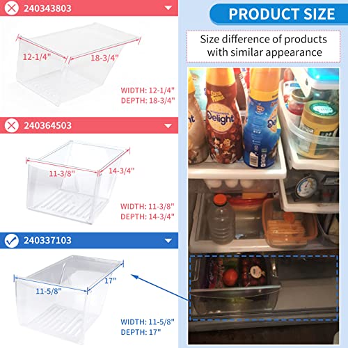 Azdele 2022 Upgraded 240337103 Refrigerator Crisper Pan, Replace 240337102, 240337105, 240337107, 240337108, 240337109, 891037, Compatible with frigidaire, Kenmore, Crosley, White westinghouse - Grill Parts America