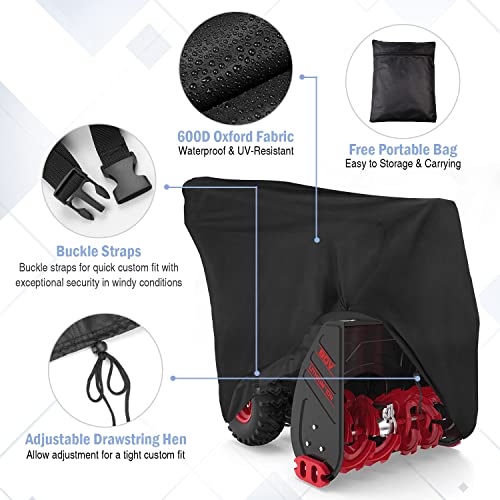 Rilime Snow Blower Cover,Heavy Duty Snowblower Covers Waterproof ,Snow Thrower Cover Universal Fit for Most Two Stage Snowblower (50" L X 32" W X 40" H) - Grill Parts America