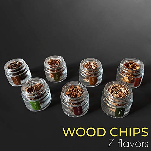 Smoking Gun Wood Smoke Infuser - Premium Kit, 14 PCS, Smoker Machine with Accessories and Wood Chips - Cold Smoke for Food and Drinks - Gift for Man - Kitchen Parts America