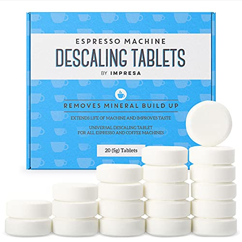 IMPRESA [20 Pack] Espresso Machine Descaler Tablets to Remove Mineral Build Up Descaling Tablets intended for Breville, Jura, Miele, and Other Espresso Makers - Descale Espresso Cleaning Tablets - Kitchen Parts America