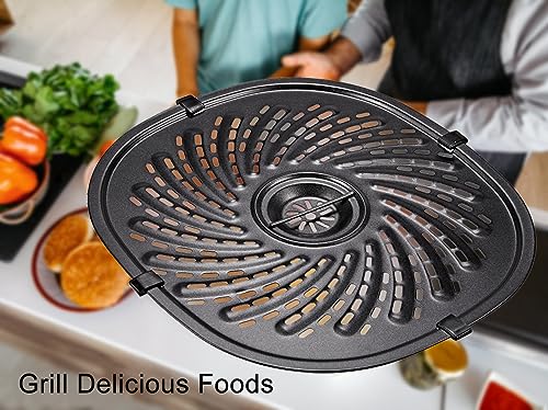 Air Fryer Replacement Grill Pan For Power XL 7QT Air Fryers Nonstick Coating Crisper Plate Air Fryer Replacement Parts Air Fryer Rack Air Fryer Accessories