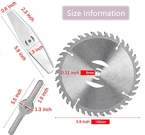 8 Pack Grass Trimmer Blade Heads Replacements- 40 T Blade & 2 Stainless Steel Blade & 5pcs Plastic Blades, Carbide Blade Tip Brush Cutter Trimmer Weed Eater Blade for Electric Lawn Mower Set - Grill Parts America