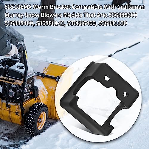 585195MA Worm Bracket for Snow Throwers - for M-urray Snow & Craftsman Gas Snow Blowers 536888600, C950-52005-0, F2814-000, C950-52919-0, 536886350, Fits Both Old & Newer of Murray Snowblowers - Grill Parts America