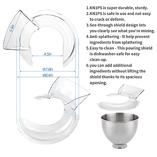 Pouring Shield for KitchenAid 4.5 Mixers - Replace KN1PS Pouring Shield Mixers Parts & Accessories - Kitchen Parts America