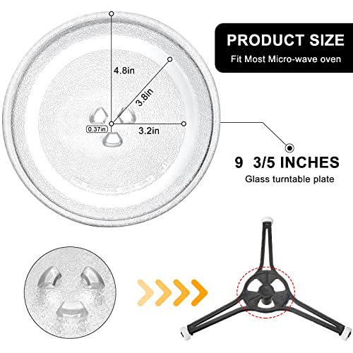 Small 9.6'' / 24.5cm Microwave Glass Plate Replacement, Small Microwave Glass Turntable Plate for Small Microwaves - Grill Parts America