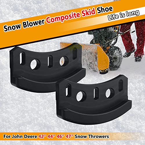 2-Pack M135188 Snow Blower Composite Skid Shoe for J-OHN Deere Tractors & 42, 44, 46, 47 inches Snowblowers, Replaces M46530, GXH3045, AM31235 Snow Blower Skid Shoe, fits L 100 110 X 350 354 465 485 - Grill Parts America