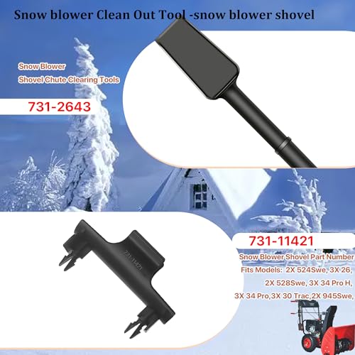 BiLLNE 731-2643 Snow Thrower Chute Clearing Tool Compatible with for MTD Snow Blower Shovel Chute Replacement Parts - Grill Parts America