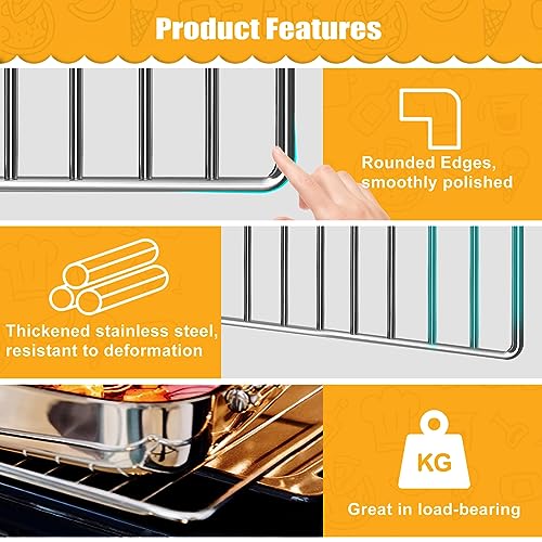 Air Fryer Rack for Ninja Foodi 10 in 1 SP101 Digital Air Fryer Countertop Oven, 13.4''*13.4'' Stainless Steel Air Fryer Accessories Roasting Steamer Grill Racks Baking Tray，Dishwasher safe - Grill Parts America