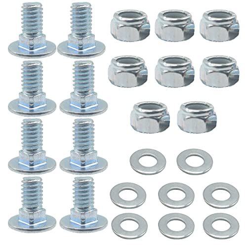 Set of 8, 784-5581A 784-5581 SnowBlowers Carriage Bolts & Nuts Kits Fits MTD 790-00117-0637 790-00120-0637 784-5581A-0637 Shave Plate Scraper Bar (5/16-18) 5/8" - Grill Parts America