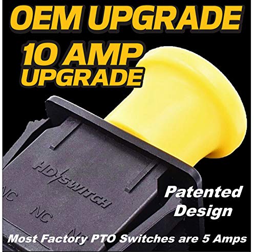 HD Switch - 10 AMP Upgrade - Blade Clutch PTO Switch Replaces John Deere AM131966 L120 L130 - D140 D150 D155 D160 D170 - LA130 LA140 LA145 LA150 LA155 LA165 LA175 GY20878 Clutch - Grill Parts America