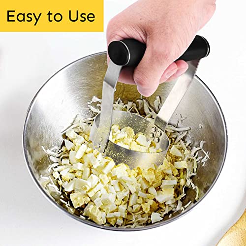 HULISEN Cutlery Serrated Food Chopper, 3 Inch Stainless Steel Manual Hand Chopper with Grip Handle & Serrated Tooth Edge, Handheld Chopper, Chop Cabbage, Egg, Nut, Ground Meat, Vegetable for Salad - Kitchen Parts America