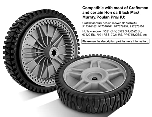 8 Inch Front Wheels Replaces for HU 581009202-2 Pack Drive Wheels Tires Compatible with Hon da Black Max Lawn Mower, Craftsman 917376161, HU 7021RES Self Propelled Mower, Replace 193912x460 - Grill Parts America