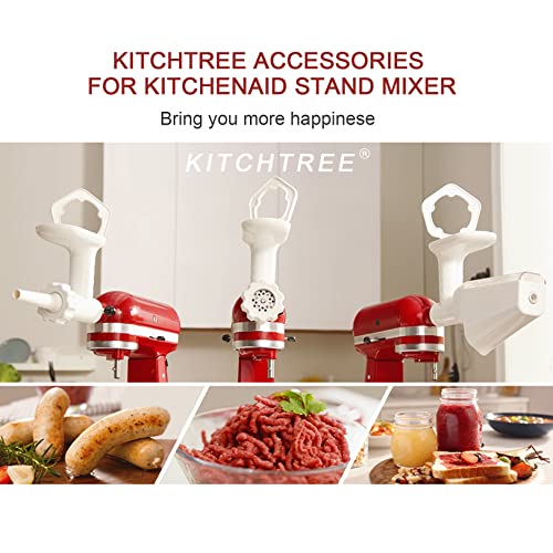 KITCHTREE Fruit & Vegetable Strainer Attachment Set - Includes Food Grinder Attachment and Sausage Stuffer Tubes, Compatible with KitchenAid Stand Mixers - Kitchen Parts America