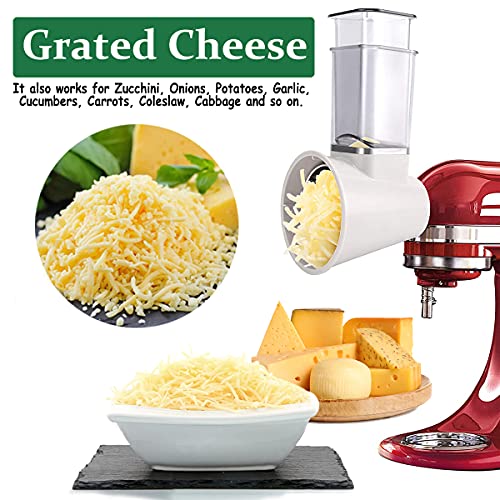 Slicer/Shredder Attachments for KitchenAid Stand Mixers, Food Slicers Cheese Grater Attachment, Salad Maker Accessory Vegetable Chopper with 4 Blades Dishwasher Safe - Kitchen Parts America