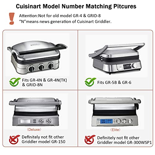 Griddler Plates Replacement for Cuisinart Griddler GR-4NP1 5-in-1,For Cuisinart Griddler Plates Replacement Cusinart Grilled Plate Cuisinart Griddle Accessories,BPA Free, 2Pcs - Grill Parts America