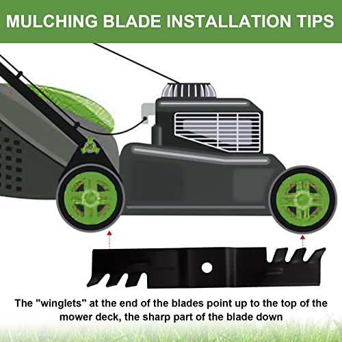 AEagle Mower Mulching Blade for Cub Cadet 48 inch Deck GT2148 Recon Z-Force LZ48 PRO-Z 100 02005017-X 942-04417-X, Toothed 3 Pack - Grill Parts America