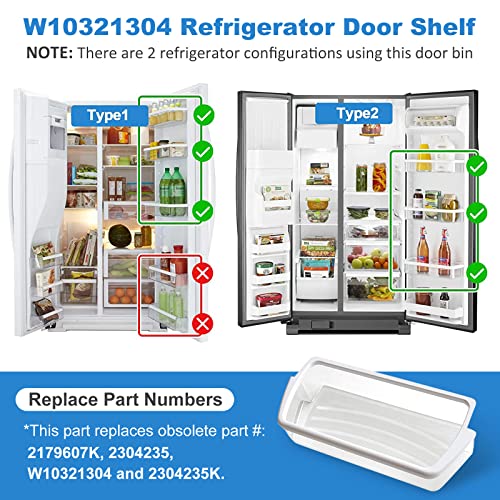 2 Pack W10321304 Refrigerator Door Shelf Bin, Compatible with Whirlpool Refrigerator Replaces WPW10321304 PS11752778 AP6019471 2179574 2179575 - Grill Parts America