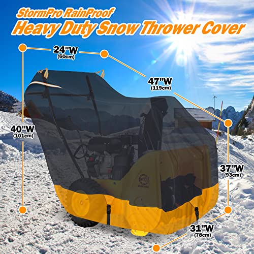 XYZCTEM Snow Blower Premium Cover 420D Marine Grade Fabric, Universal Fit Snow Blower Cover, Covers Snow Blowers Against Water, UV, Wind, Outdoor Protection (Orange) - Grill Parts America