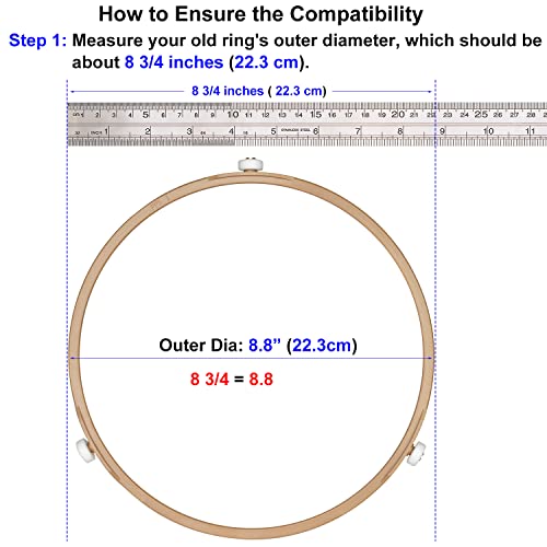 Jolaxy 8.8" Microwave Turntable Ring with 15 mm Rollers, 8 3/4" Microwave Oven Tray Support, Glass Plate Rotating Roller Ring, Ring Outer Dia. 8.8 inches (22.3 cm), Roller Height 19/32 inch (15 mm) - Grill Parts America